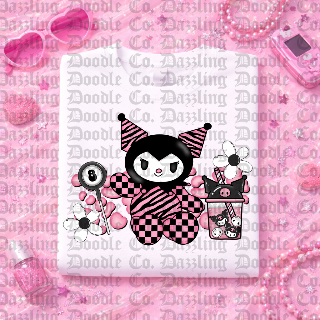 Pink + black cat