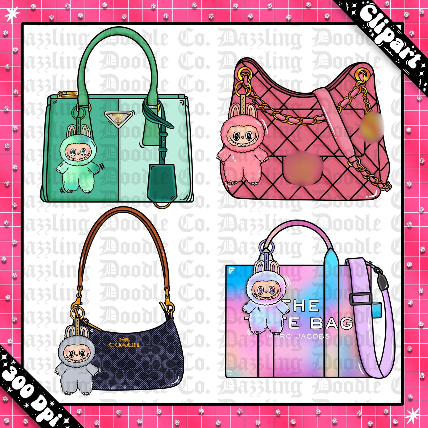 Boujee Handbags With Keychain Monsters