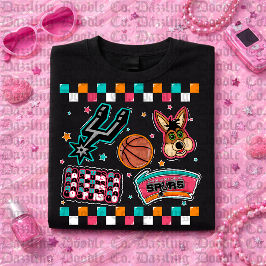 Basketball team (White detail for black shirts)